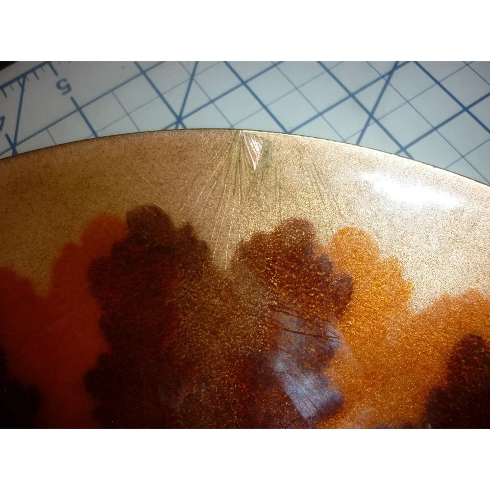 Vintage‎ Annemarie Davidson Enamel on Copper Plate Leaf Starburst Signed Label